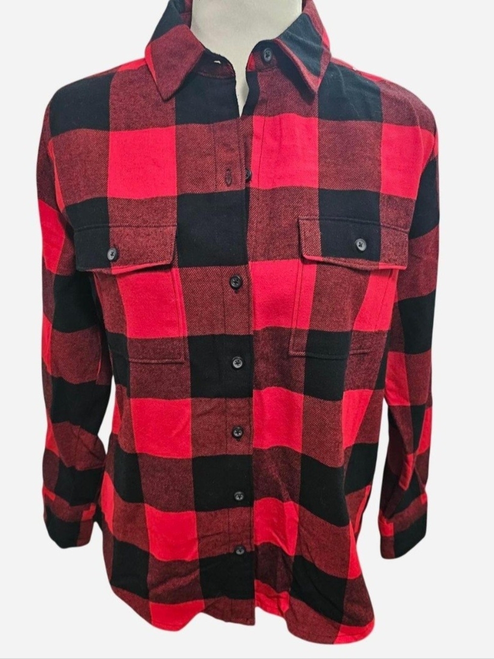 Old Navy Red and Black Plaid Flannel Shirt XS- NWT